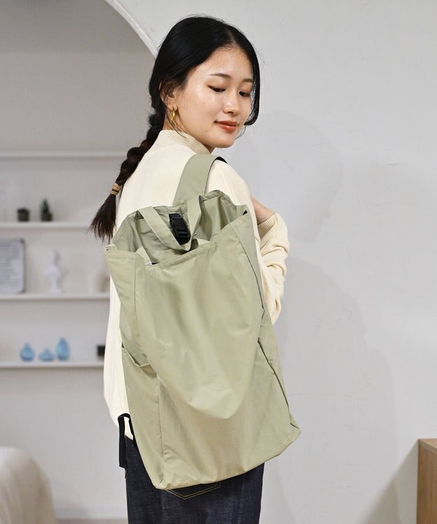 NIZYU KANO ポケッタブル 3wayリュック ライトカーキ