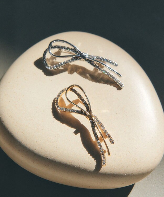 YECCA VECCA ノットリボンブローチ Gold