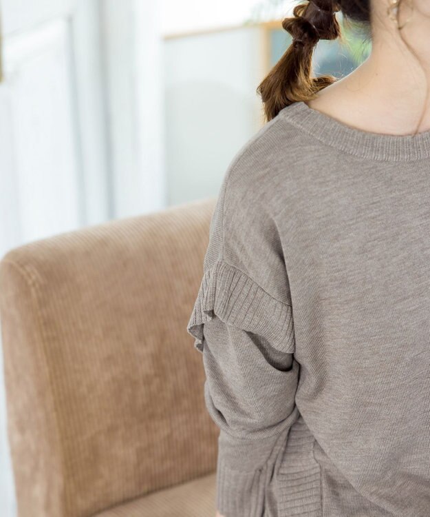 Tiaclasse 【洗える】重ね着風大人ニットチュニック モカ