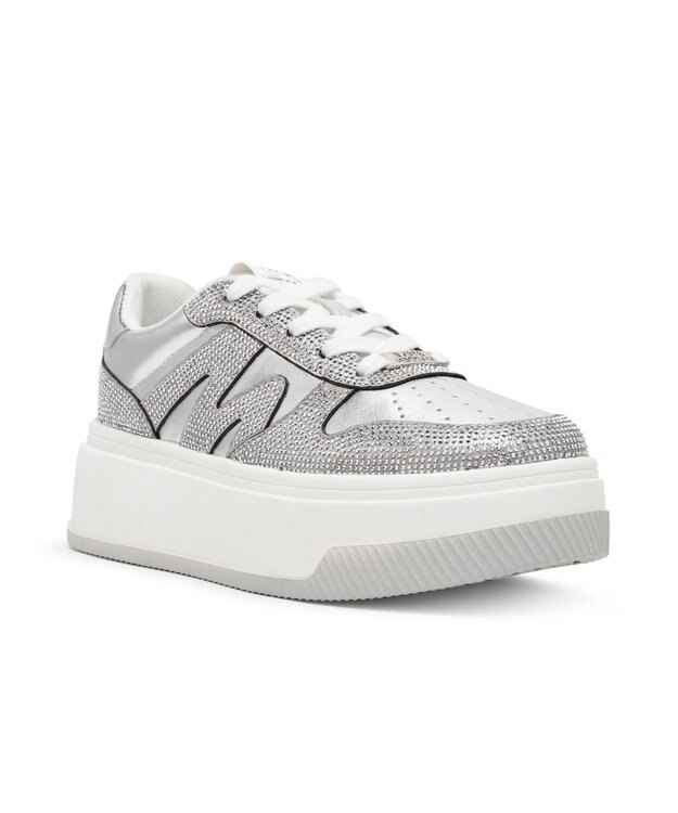 STEVE MADDEN DYNAMO-R スワロディテール厚底スニーカー シルバー
