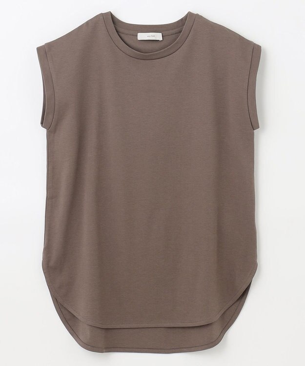 ANY L 【接触冷感/UVケア】ビューティベーシックノースリーブテールTシャツ ブラウン