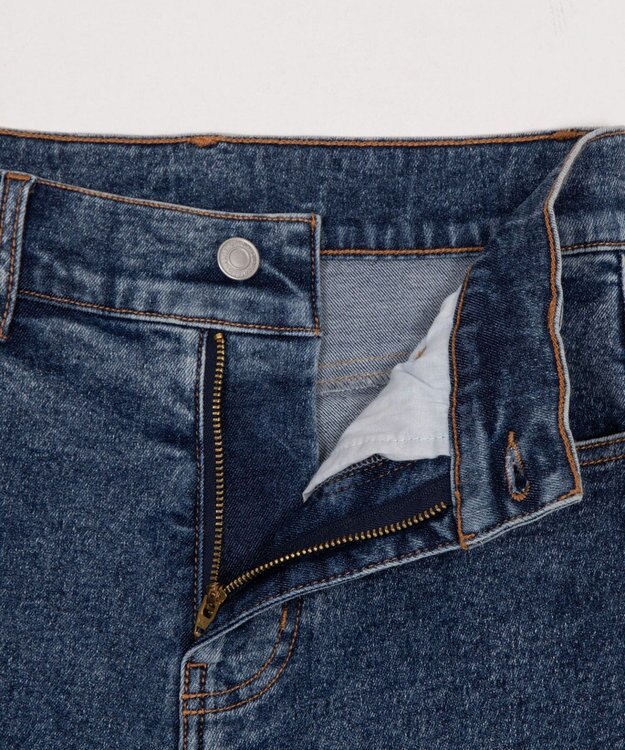 WEGO 【SMサイズ展開/伸びる】カットアウトリボンストレッチフレアデニムパンツ デニム中濃加工色