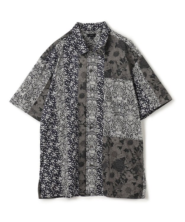 JOSEPH HOMME 【LIBERTY】 パッチワークリバティ 半袖シャツ ブラック系3