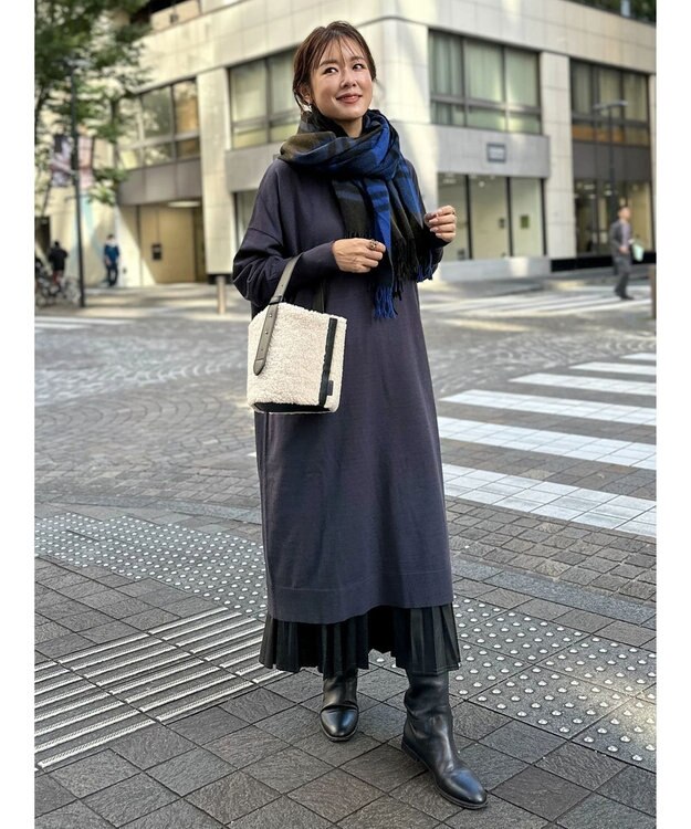 Green Parks オーバーサイズニットワンピース Charcoal Gray