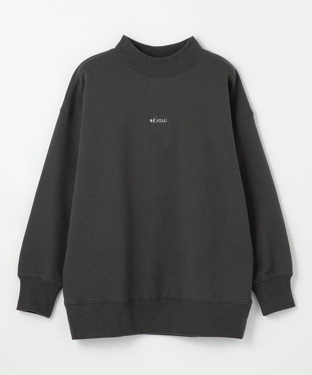 ANY 【洗濯機可】裏起毛スウェットハイネックプルオーバー チャコール