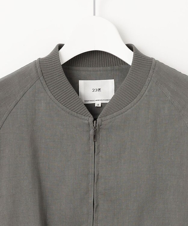 23区 【CLASSY.6月号掲載/洗える】リネンレーヨンストレッチ ブルゾン カーキ系