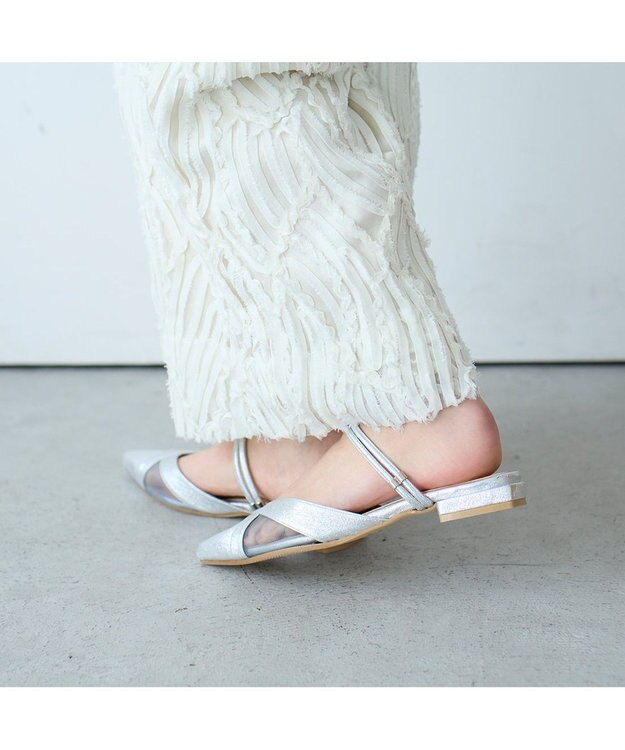 MODE ET JACOMO <carino>【２WAY】バックベルトサンダルパンプス シルバー