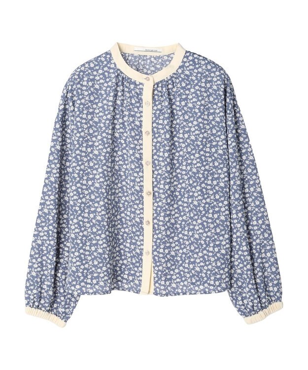 Green Parks ・ＥＬＥＮＣＡＲＥ　ＤＵＥコバナパイピングブラウス Blue