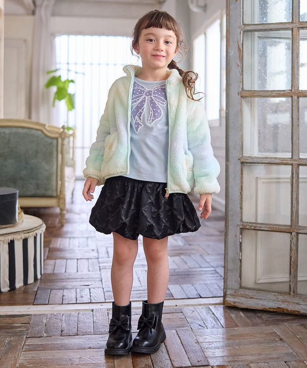 ANY KIDS 【ドッキング可能】ネコボアブルゾン ミント×レインボー