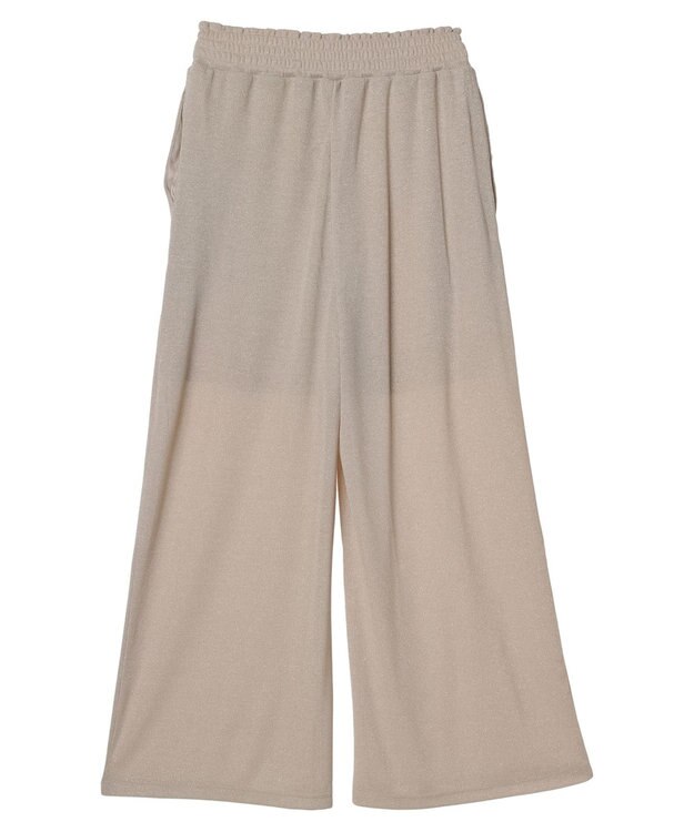 earth music&ecology ラメリブパンツ Gold