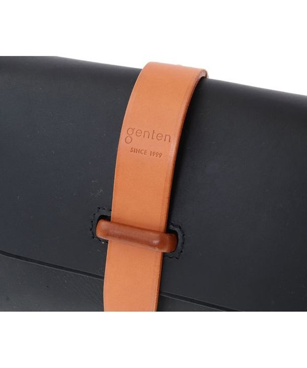 genten サドルベルト ヌオーバ 横型コンパクトショルダーバッグ クロ