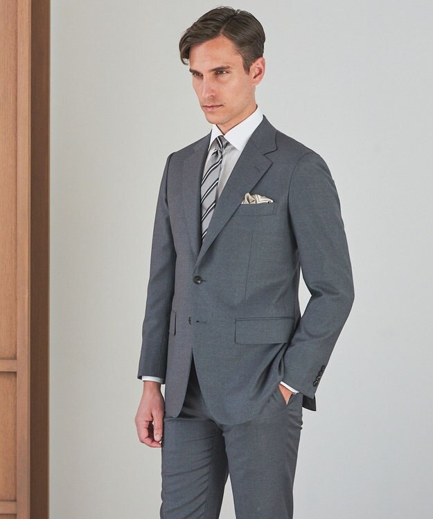 GOTAIRIKU GOTAIRIKU別注【日本製】シルク ネクタイ_ストライプ ライトグレー系1