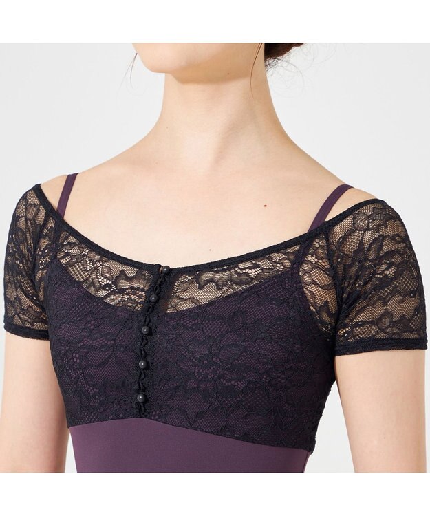 Chacott 【AKANE TAKADA】レイヤードレオタード ブラックベリー