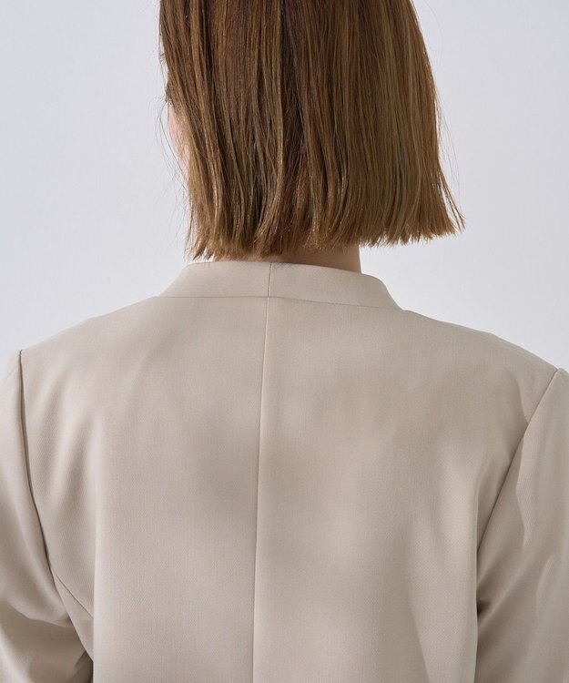 YECCA VECCA ストレッチノーカラージャケット Light Beige