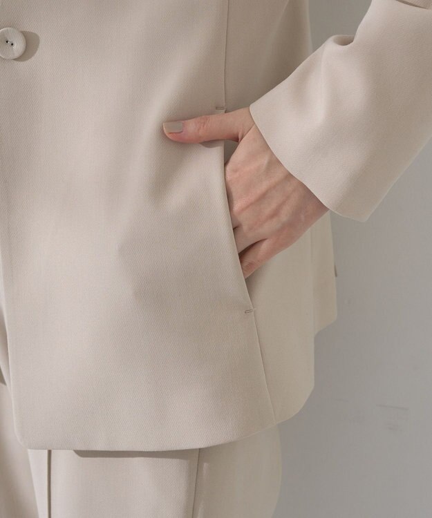 YECCA VECCA ストレッチノーカラージャケット Light Beige