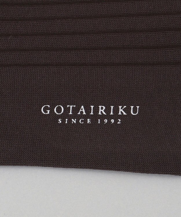GOTAIRIKU 蒸れにくい/高耐久【日本製/ビジカジ兼用/定番】オリジナル コーデュラ混 リブソックス ダークブラウン系