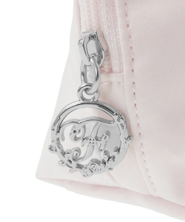 Maison de FLEUR サテンリボンラウンドポーチ Pink