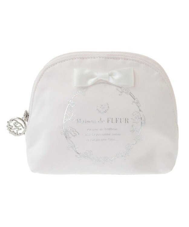 Maison de FLEUR サテンリボンラウンドポーチ Light Pink