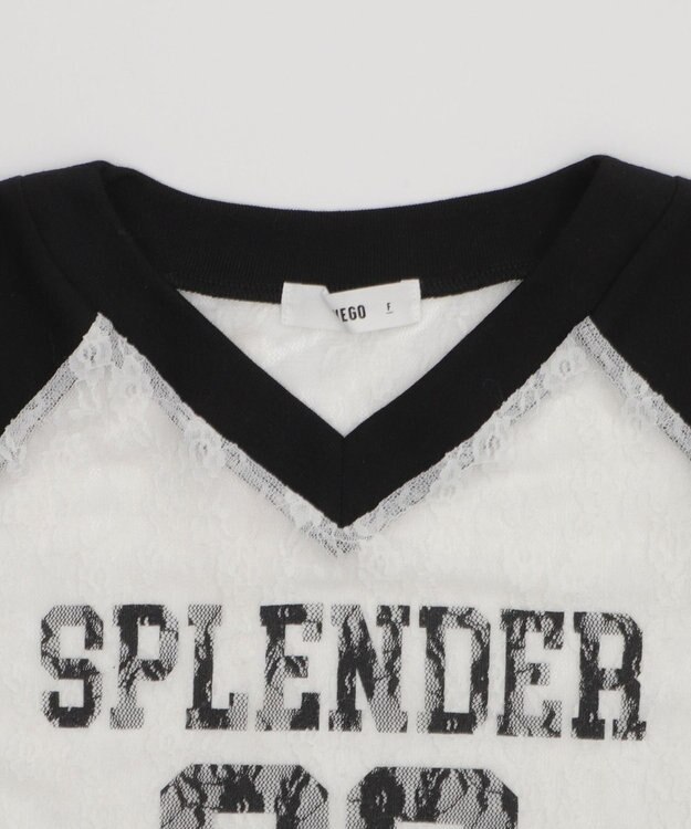 WEGO ラグランレースサイドドロストショートT ブラック