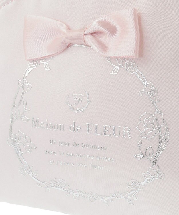 Maison de FLEUR サテンリボンラウンドポーチ Pink