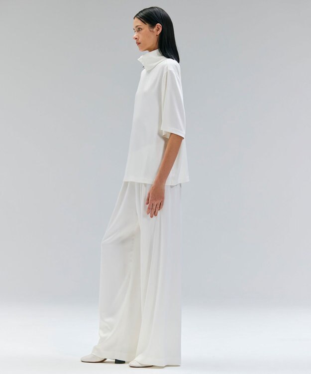 BEIGE， 【洗える】LLOYD / ハンマーサテンイージーワイドパンツ Ecru