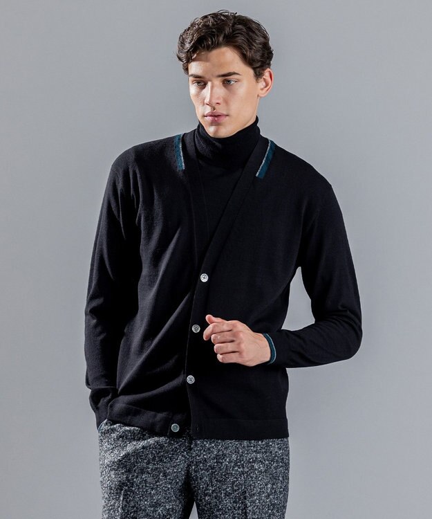 JOSEPH HOMME エッセンシャルメリノ　Vネックカーディガン ブラック系