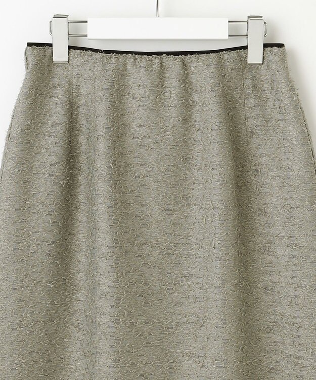 自由区 L 【洗える】ルーレックスジャカード スカート モスグレー