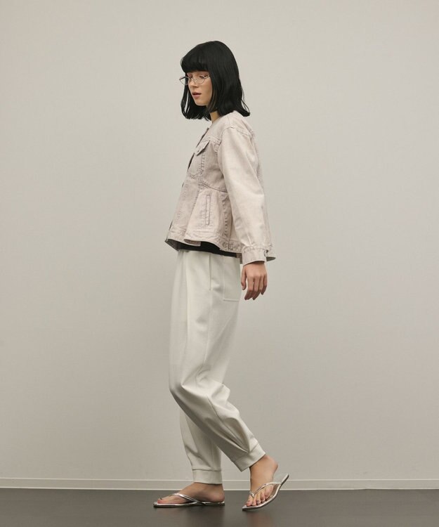 GRACE CONTINENTAL ペプラムデニムジャケット ピンク