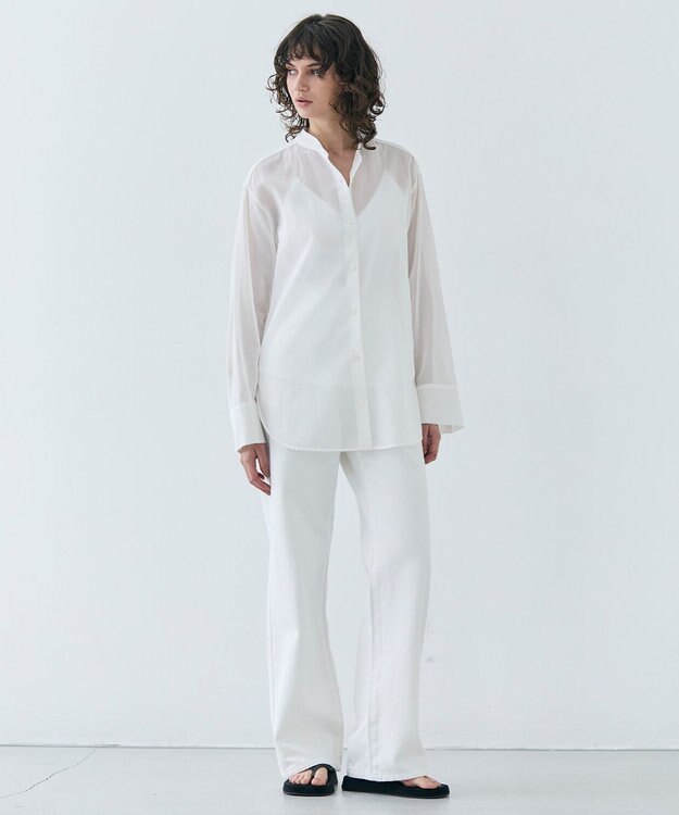 BEIGE， 【洗える・SPRiNG 3月号掲載】FICUS / デニムワイドストレートパンツ White