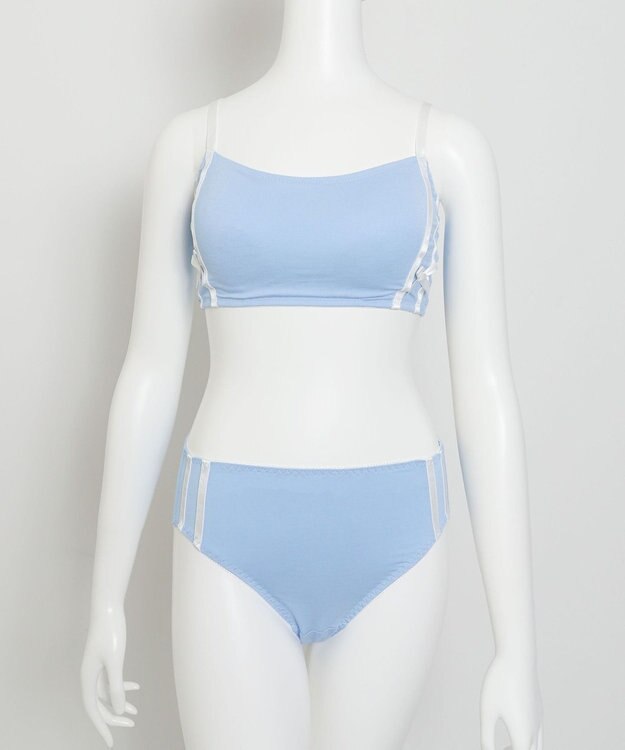 WEGO 【ブラトップ＆ショーツセット】Liliane　Ciel　サイドライン サックス