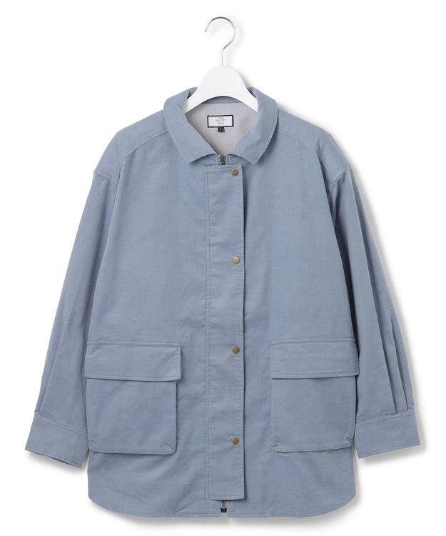 J.PRESS YORK STREET 【WOMEN】コーデュロイ シャツブルゾン ダルブルー系