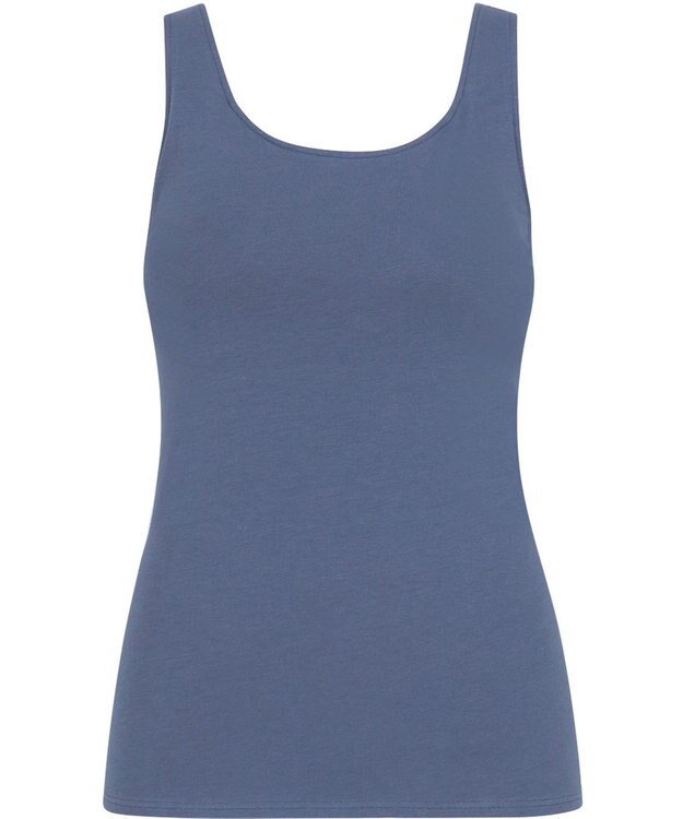 Wing カップ付きタンクトップ 綿混(身生地部) ラク きれいなバストシルエット 【シンクロブラトップ 綿混タイプ】 ブラトップ ET1132 ウイング／ワコール ブルー系