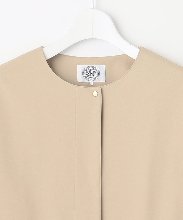 J.PRESS LADIES S 【洗える】 ソロテックスドライツイル ノーカラー コート ベージュ系