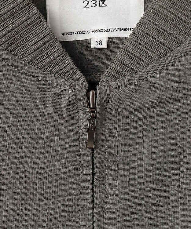 23区 【CLASSY.6月号掲載/洗える】リネンレーヨンストレッチ ブルゾン カーキ系