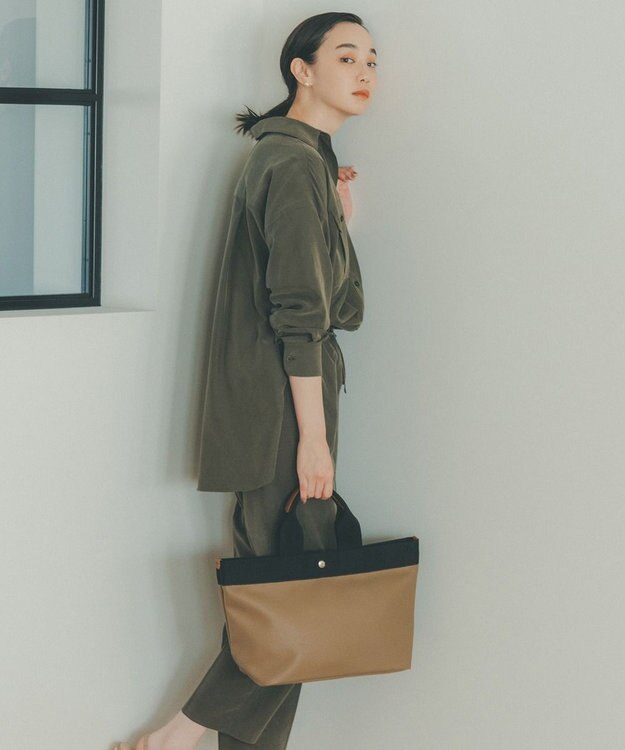 TOPKAPI 【Breath TOPKAPI】リプルネオレザー A4トートバッグ カーキブラウン