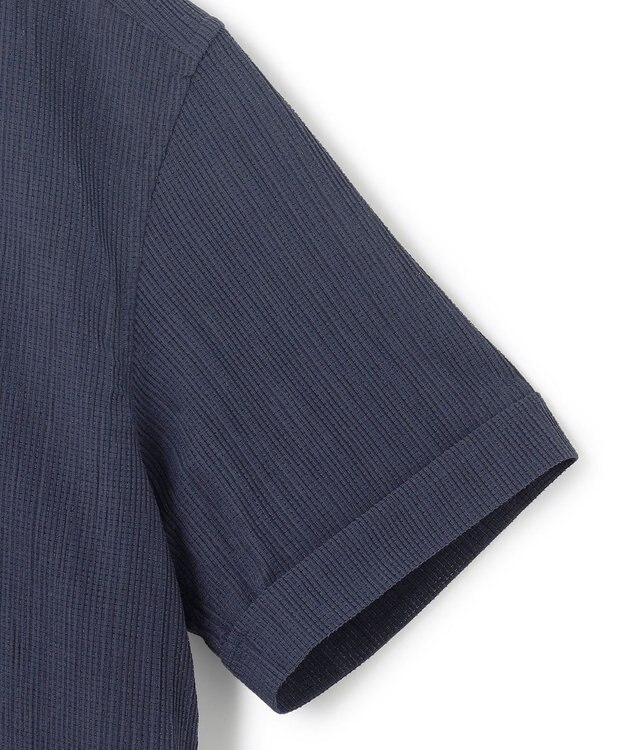 JOSEPH HOMME 新素材【通気性/洗える/ストレッチ】トリコワッシャーストレッチ　レギュラーカラー半袖シャツ ネイビー系
