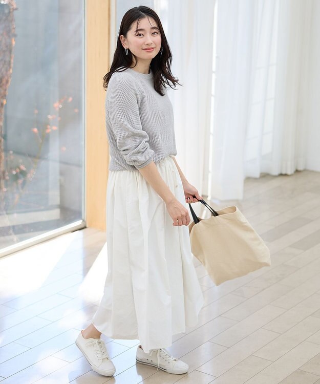 ANY 【手洗い可/UVカット】シャイニーコットンニット グレー