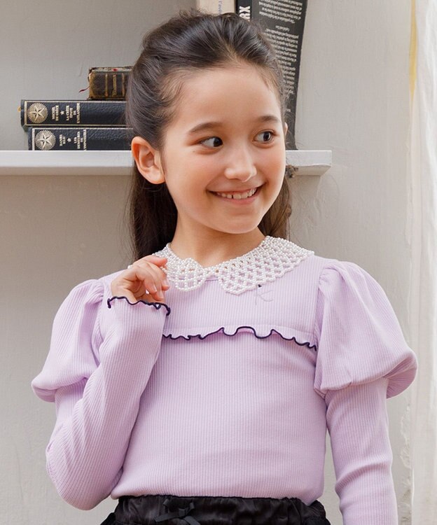 組曲 KIDS 【Fサイズ】プチパールカラー ネックレス(つけ襟) オフホワイト系