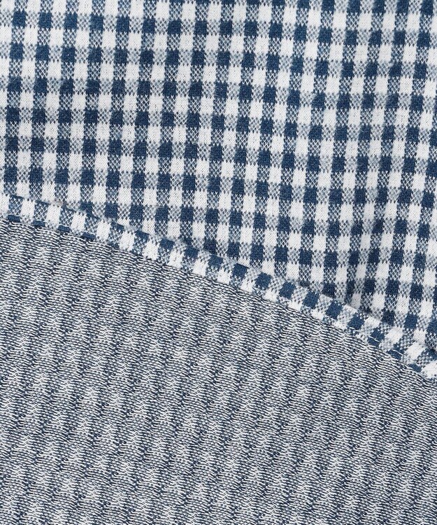 J.PRESS MEN 【KING SIZE】ギンガムチェック コットンネルジャージシャツ ネイビー系3