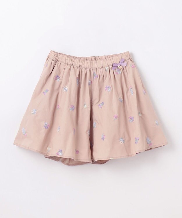 ANY KIDS フラワー 刺繍 キュロット ベージュ