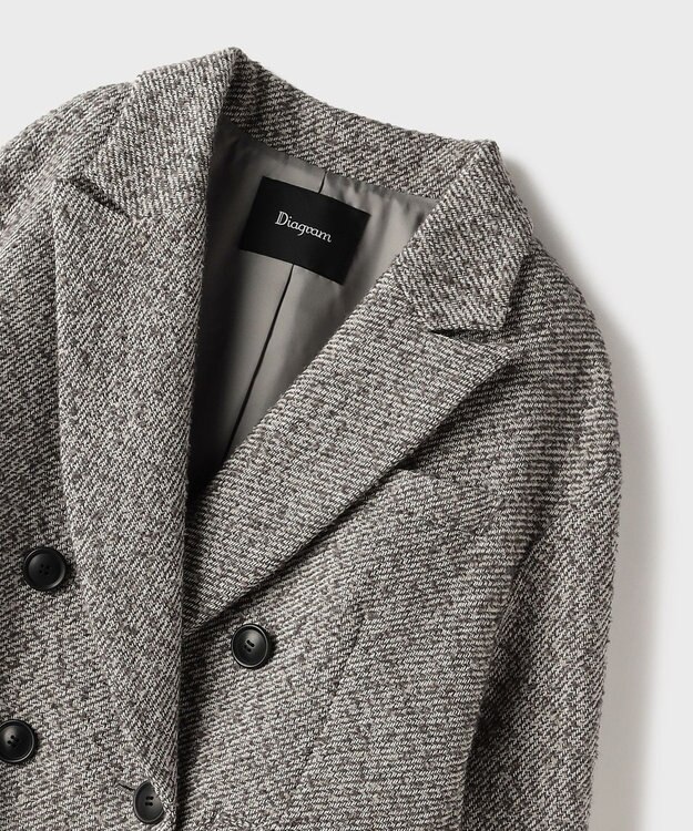 GRACE CONTINENTAL カルゼツイードダブルジャケット グレー