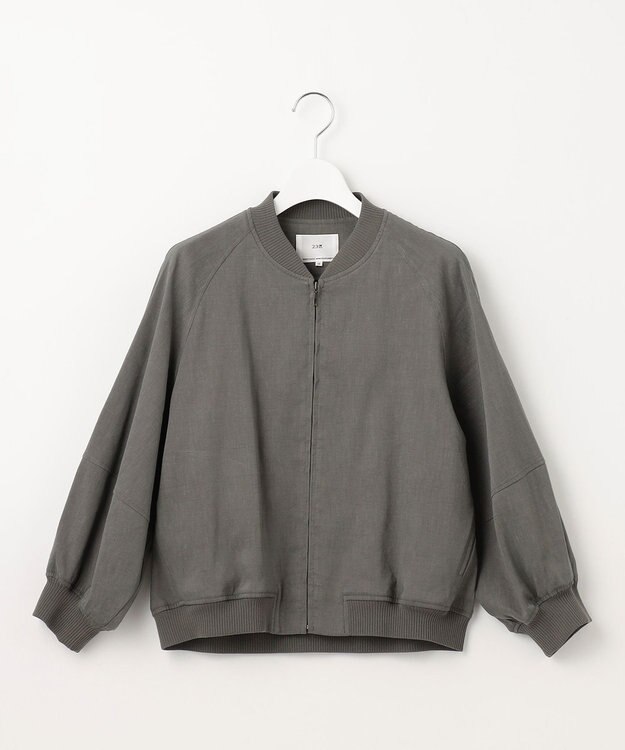 23区 L 【CLASSY.6月号掲載/洗える】リネンレーヨンストレッチ ブルゾン カーキ系