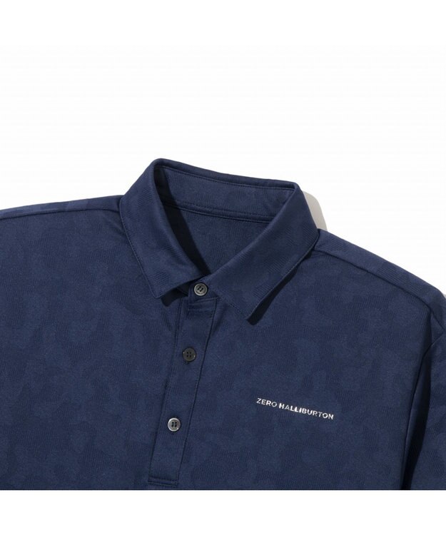 ZERO HALLIBURTON エレガントカモ柄ジャガードポロシャツ ZHG-M5S8a 82956 ネイビー