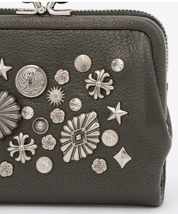 ペルケ perche / マルチスタッズがま口二つ折りウォレット