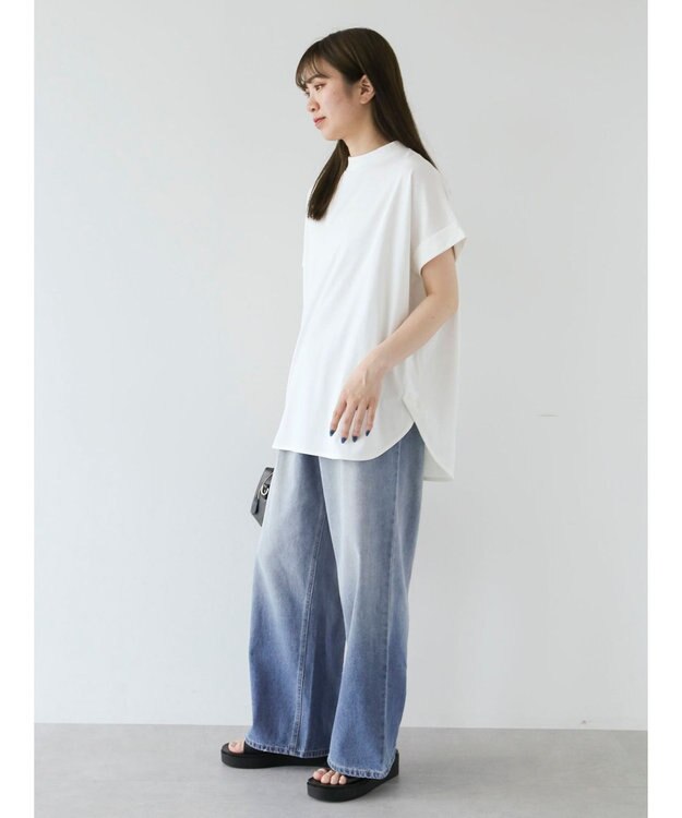 Green Parks 汗染み防止プチハイネックプルオーバー Off White