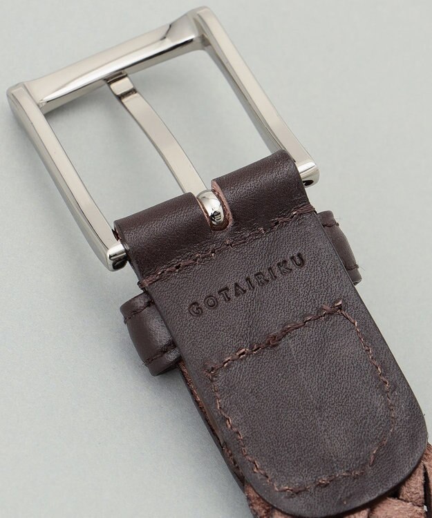 GOTAIRIKU レザーメッシュベルト ダークブラウン系