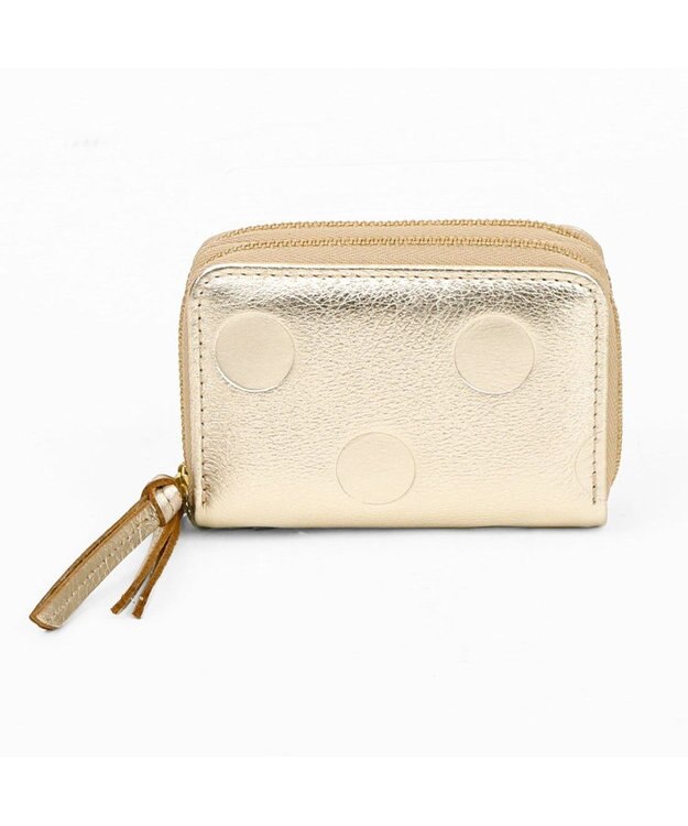 UNBILLION ペルケ perche / ドット型押し・ジャバラカードキーケース ゴールド