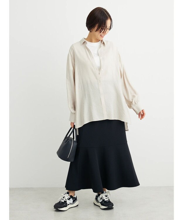 Green Parks レギュラー前後差シアーシャツ Mocha