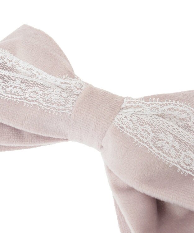 Maison de FLEUR ベロアレースリボンバレッタ Grayish Pink