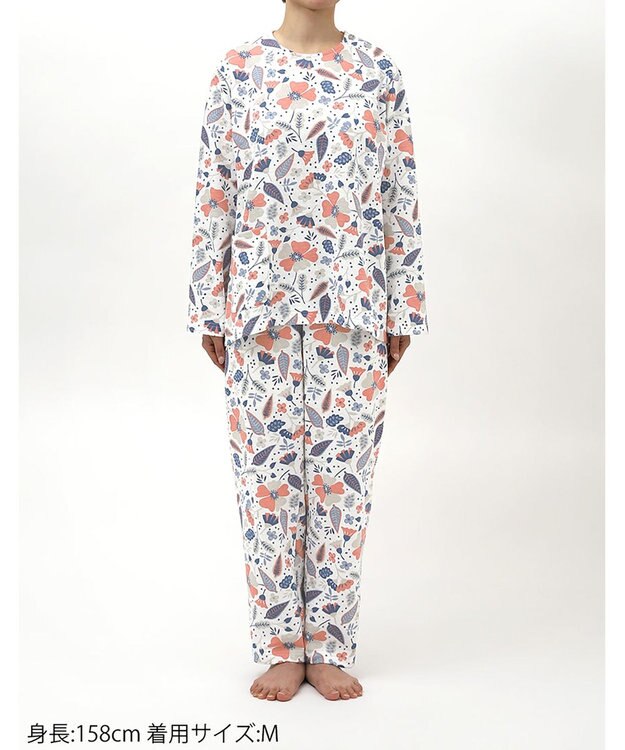 Wing パジャマ キルトニット素材(本体) あったか 冬 長袖 長ズボン レディース EP6024 ウイング／ワコール ホワイト